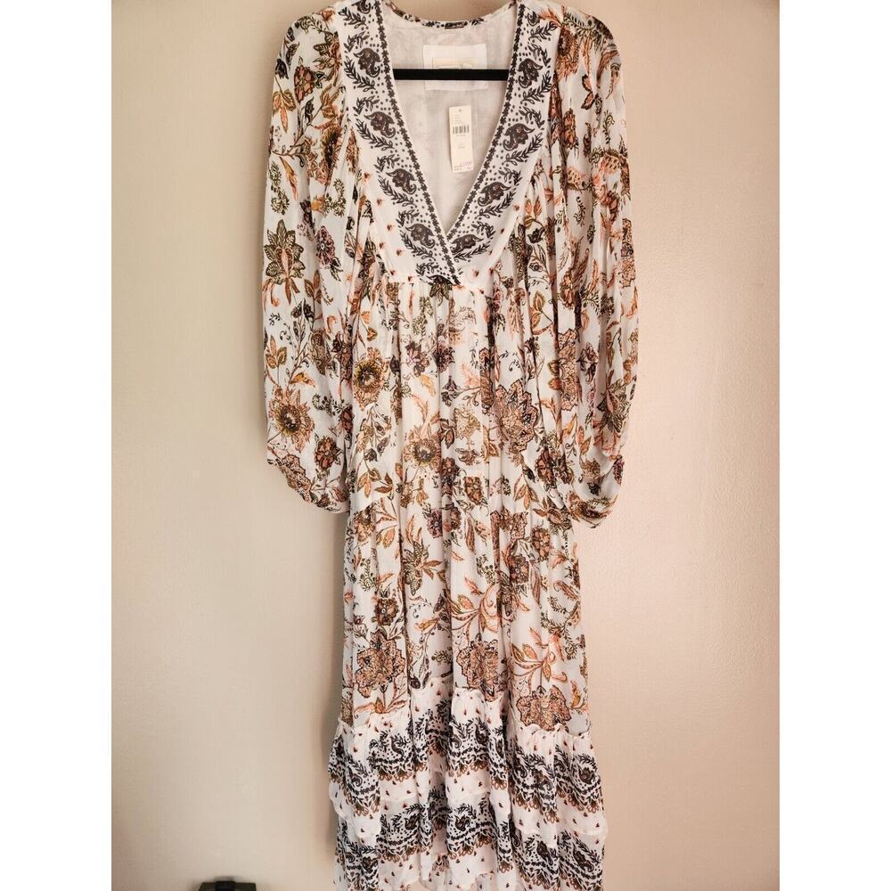 NWD By Anthropologie V-Neck Long-Sleeve Maxi Dress Size XXS Neutral #MA412 - Picture 2 of 13